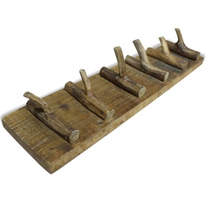 Cuier haine, lemn masiv reciclat, 60 x 15 cm - Img 2