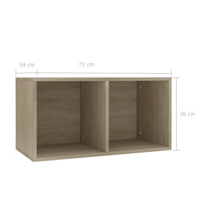 Cutie depozitare vinyl-uri, stejar Sonoma, 71 x 34 x 36 cm, PAL - Img 5