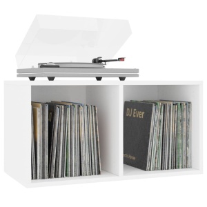 Cutie pentru depozitare vinyl-uri, alb, 71 x 34 x 36 cm, PAL - Img 3