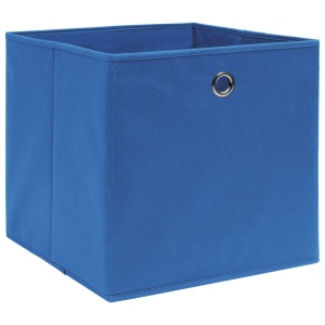 Cutii depozitare, 10 buc., albastru, 32x32x32 cm, textil - Img 3
