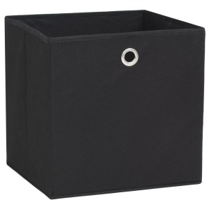 Cutii depozitare, 4 buc, material nețesut, 32x32x32 cm, Negru - Img 7