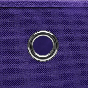 Cutii depozitare cu capace, 10 buc., violet, 32x32x32cm, textil - Img 2