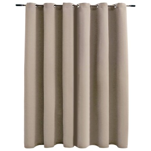 Draperie opacă cu inele metalice, bej, 290 x 245 cm - Img 2