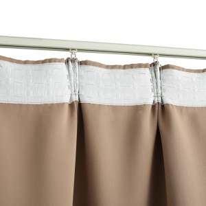 Draperie opacă, gri taupe, 290 x 245 cm, cu cârlige - Img 4
