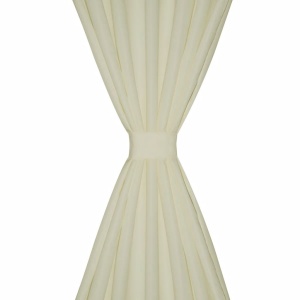 Draperii micro-satin cu bride, 140 x 245 cm, crem, 2 buc. - Img 3