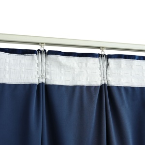 Draperii opace cu cârlige, 2 buc, albastru, 140x175 cm, catifea - Img 4