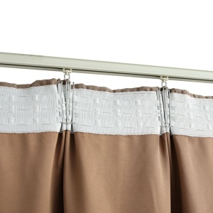 Draperii opace cu cârlige, 2 buc., gri taupe, 140 x 245 cm - Img 4