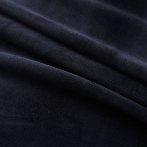 Draperii opace cu inele, 2 buc., negru, 140 x 175 cm, catifea - Img 3