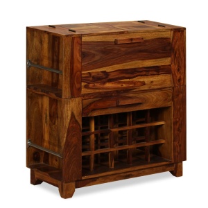Dulap bar din lemn masiv de sheesham, 85 x 40 x 95 cm - Img 12
