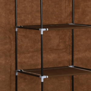 Dulap cu bare și compartimente, maro, 150x45x175 cm, textil - Img 2