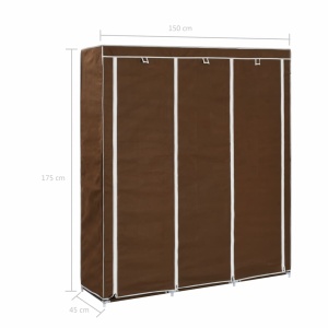 Dulap cu bare și compartimente, maro, 150x45x175 cm, textil - Img 10