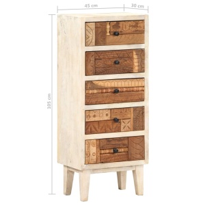 Dulap cu sertare, 45 x 30 x 105 cm, lemn masiv reciclat - Img 6