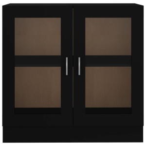 Dulap cu vitrină, negru, 82,5 x 30,5 x 80 cm, PAL - Img 5