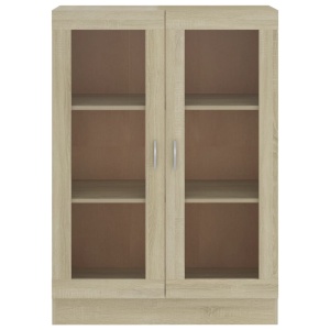 Dulap cu vitrină, stejar Sonoma, 82,5 x 30,5 x 115 cm, PAL - Img 5