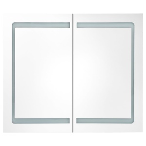 Dulap de baie cu oglindă și LED, 80 x 12,2 x 68 cm - Img 3
