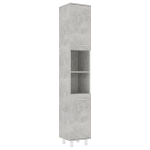 Dulap de baie, gri beton, 30 x 30 x 179 cm, PAL - Img 2