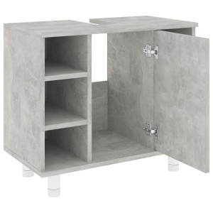 Dulap de baie, gri beton, 60 x 32 x 53,5 cm, PAL - Img 8