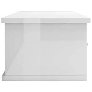 Dulap de perete cu sertare, alb extralucios, 88x26x18,5 cm, PAL - Img 7