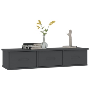 Dulap de perete cu sertare, gri, 88x26x18,5 cm, PAL - Img 3