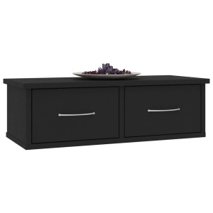 Dulap de perete cu sertare, negru, 60x26x18,5 cm, PAL - Img 3