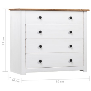 Dulap lateral, alb, 80 x 40 x 73 cm, gama pin de Panama - Img 5
