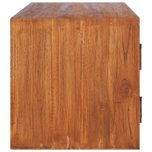 Dulap TV montat pe perete, 90x30x30 cm, lemn masiv de tec - Img 4