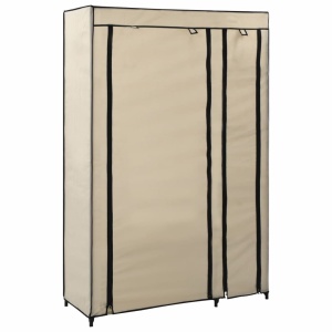 Dulapuri pliabile de haine 2 buc. crem 110x45x175 cm țesătură - Img 2