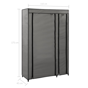 Dulapuri pliabile de haine 2 buc. gri 110x45x175 cm țesătură - Img 7