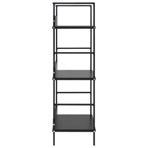 Etajeră cărți cu 3 rafturi, negru, 60 x 27,6 x 90,5 cm, PAL - Img 4