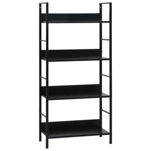 Etajeră cărți cu 4 rafturi, negru, 60 x 27,6 x 124,5 cm, PAL