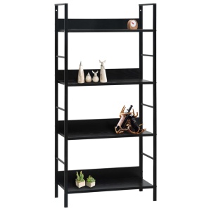 Etajeră cărți cu 4 rafturi, negru, 60 x 27,6 x 124,5 cm, PAL - Img 2