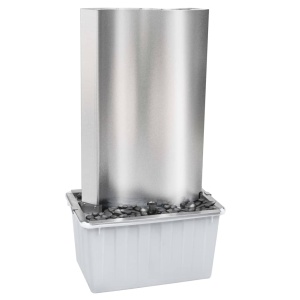 Fântână de grădină, argintiu, 60,2x37x122,1 cm, oțel inoxidabil - Img 8