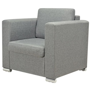 Fotoliu, gri deschis, material textil - Img 2