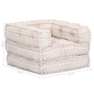 Fotoliu puf modular, bej, material textil - Img 12