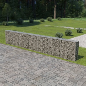 Gabion perete cu capace, 600 x 30 x 100 cm, oțel galvanizat