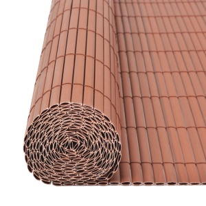 Gard de grădină cu două fețe, maro, 90 x 500 cm, PVC - Img 5