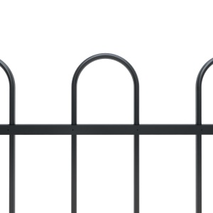 Gard de grădină cu vârf curbat, negru, 5,1 x 1 m, oțel - Img 3