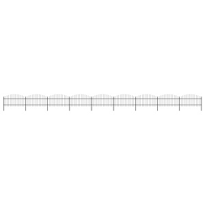 Gard de grădină cu vârf suliță, negru, (1-1,25)x15,3 m oțel