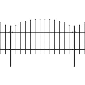 Gard de grădină cu vârf suliță, negru, (1-1,25)x15,3 m oțel - Img 2