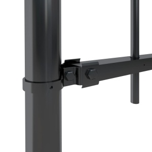 Gard de grădină cu vârf suliță, negru, 5,1 x 1 m, oțel - Img 3