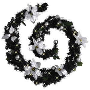 Ghirlandă de Crăciun cu becuri LED, negru, 2,7 m, PVC - Img 2