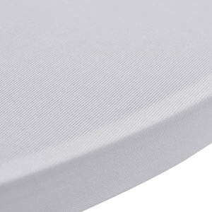 Husă de masă cu picior Ø70 cm, 4 buc., alb, elastic - Img 5
