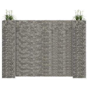 Jardinieră gabion in formă de H, 260 x 40 x 200 cm, sârmă oțel