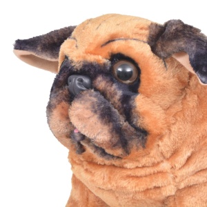 Jucărie de pluș in picioare, câine mops, maro deschis, XXL - Img 3