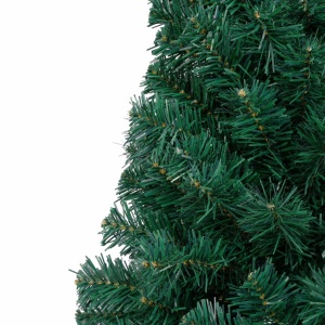 Jumătate pom Crăciun artificial cu suport, verde, 210 cm, PVC - Img 5
