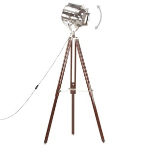 Lampă de podea cu trepied, 180 cm, lemn masiv de mango - Img 4