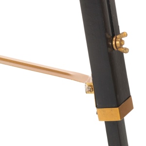 Lampă de podea trepied, negru și auriu, 141 cm, lemn masiv tec - Img 5