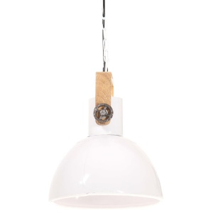 Lampă suspendată industrială, 25 W, alb, 30 cm, E27, rotund - Img 4