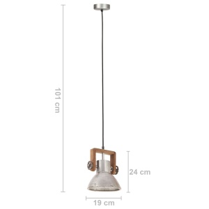 Lampă suspendată industrială, 25 W, argintiu, rotund, 19 cm E27 - Img 10