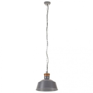Lampă suspendată industrială, gri, 32 cm, E27 - Img 4
